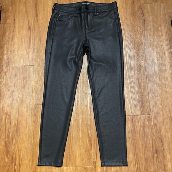 Liverpool Black Coated Faux Leather Skinny‎ Jeans Stretch Classic Women's 8/29 - Picture 1 of 9